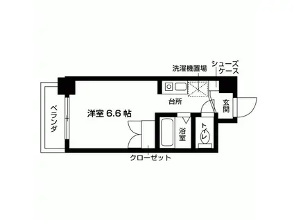 エンデバー武庫之荘II(1K/2階)の間取り写真