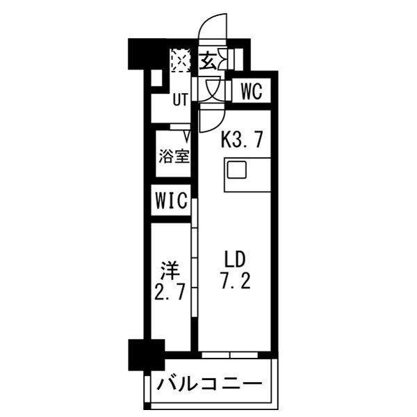 メイクスアート名駅南IV(1LDK/2階)の間取り写真
