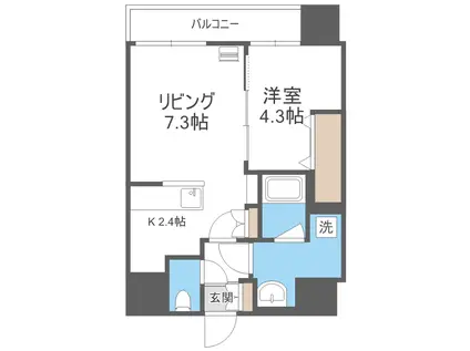 クラークノルド(1LDK/11階)の間取り写真