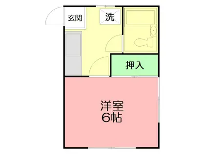 サニーハイツ(1K/2階)の間取り写真