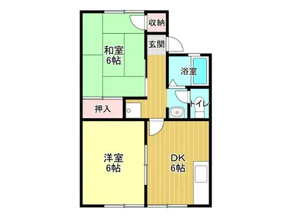 第2コンチェルトC(2DK/1階)の間取り写真