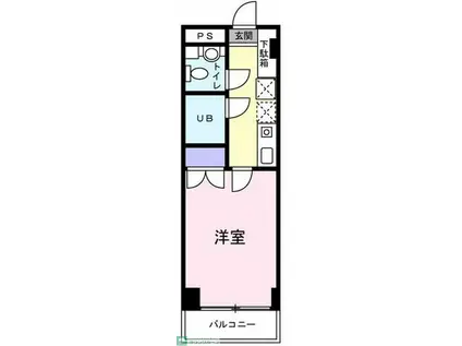 マンションベルム(1K/2階)の間取り写真