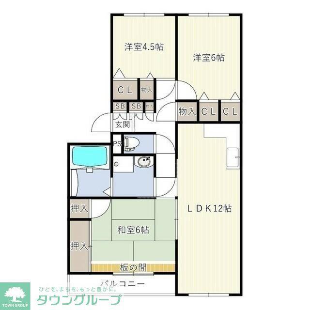 INOVE松戸六高台(3LDK/3階)の間取り写真