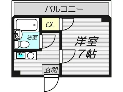 桜塚グリーンヒル(1K/4階)の間取り写真