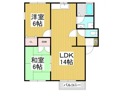 アム-ル(2LDK/1階)の間取り写真