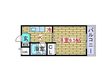 シャトレ富田(1K/3階)の間取り写真