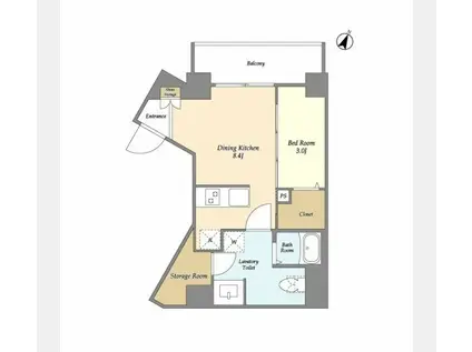 リヴィコート下落合(1LDK/2階)の間取り写真