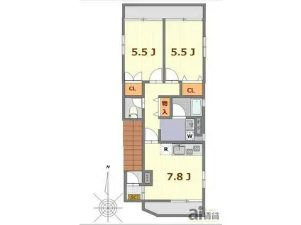 ふじみ野T&T(2DK/3階)の間取り写真