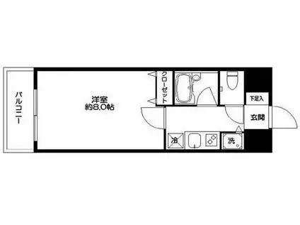 CITY SPIRE東大井(1K/11階)の間取り写真