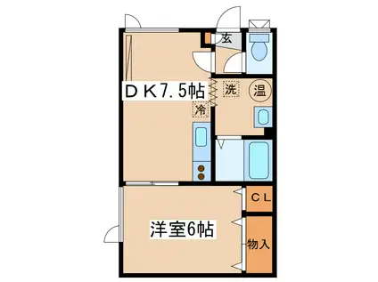 DREAM(1DK/1階)の間取り写真