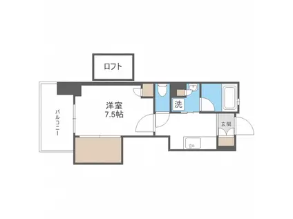 アクタス博多Vタワー(1K/7階)の間取り写真