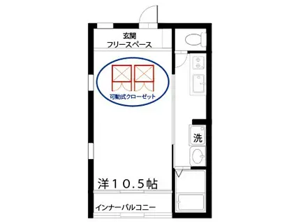 サンハイム牛浜(1K/2階)の間取り写真