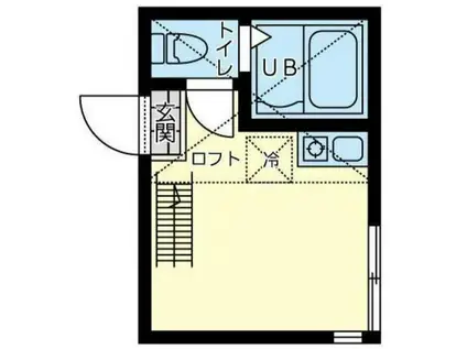 ロックガーデンズ横浜(ワンルーム/1階)の間取り写真