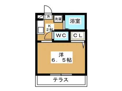 自由が丘丸田コーポラスB棟(1K/1階)の間取り写真