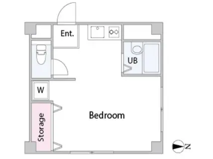 D.1善福寺(ワンルーム/2階)の間取り写真