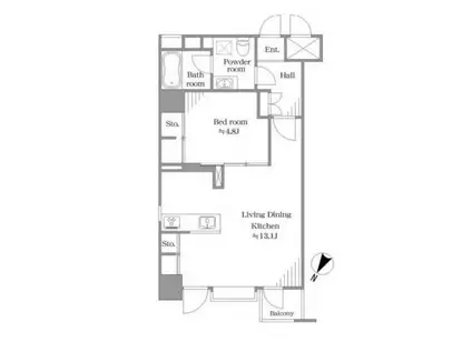 グランドメゾン一番町(1LDK/5階)の間取り写真