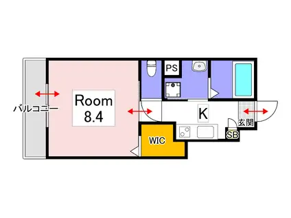 SESIRIA(1K/1階)の間取り写真