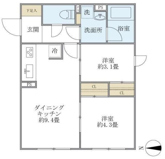 DS VARIE練馬レジデンス(2DK/4階)の間取り写真