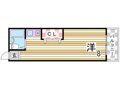 メゾーネ中尾(ワンルーム/2階)の間取り写真