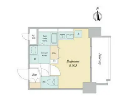 ARTIZA金山(ワンルーム/4階)の間取り写真