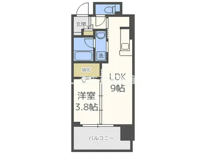 アーバネックス北堀江LL(1LDK/10階)の間取り写真