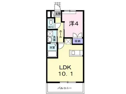 ADC島崎LA.CLASS(1K/1階)の間取り写真