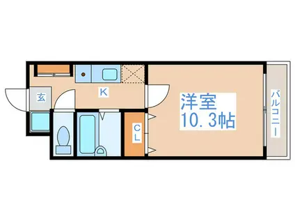 キャッスルヒルズ(1K/3階)の間取り写真