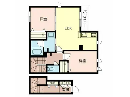 シャーメゾン クオーレ(2LDK/2階)の間取り写真