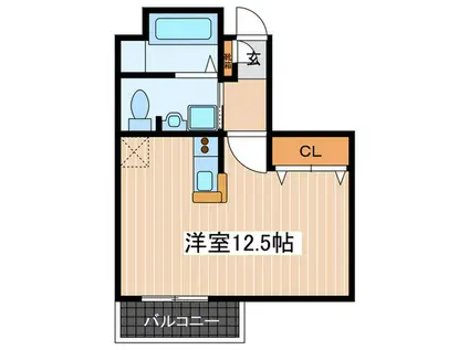 ディライト(ワンルーム/2階)の間取り写真
