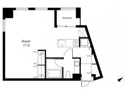 COLUMN(ワンルーム/6階)の間取り写真