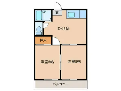 ビラ松木(2DK/1階)の間取り写真