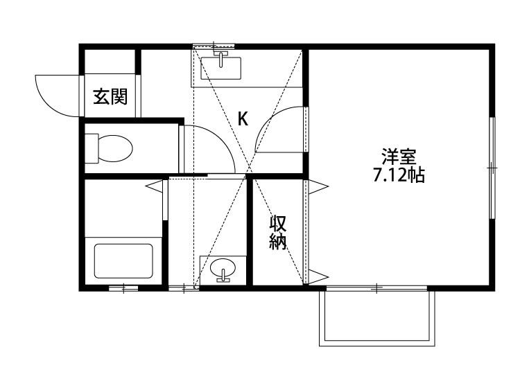 美ら旭町(1K/1階)の間取り写真