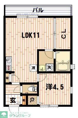 SPRUCE逗子(1LDK/1階)の間取り写真