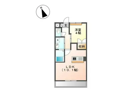 京王相模原線 南大沢駅 徒歩21分 2階建 築13年(1LDK/1階)の間取り写真