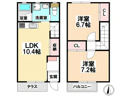 アプト大堀(2LDK/1階)の間取り写真