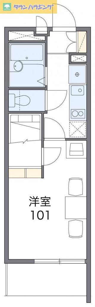 レオパレスサンロク東幕張(1K/1階)の間取り写真