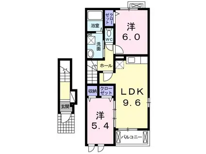 クワトロジール(2LDK/2階)の間取り写真