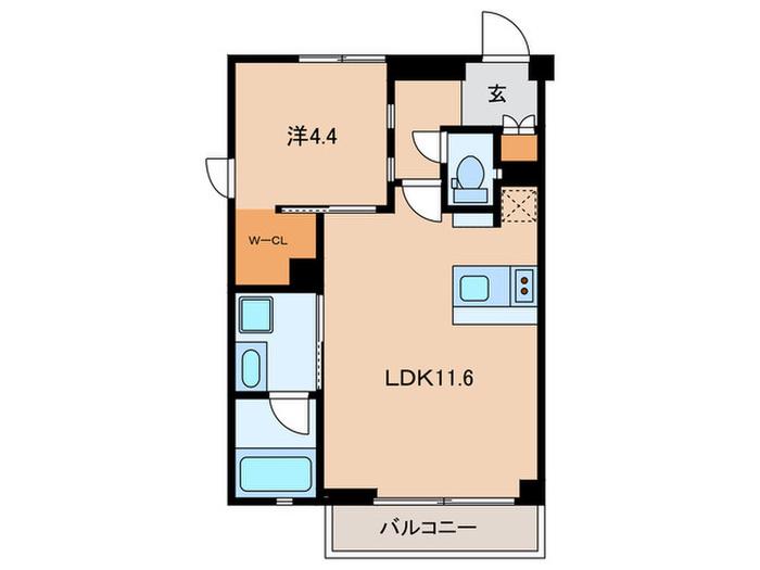 ESCENARIO高輪(1LDK/2階)の間取り写真