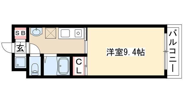 HF久屋大通レジデンス(1K/4階)の間取り写真