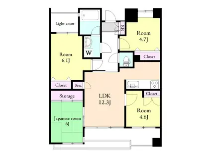 オリエンス狛江(4LDK/2階)の間取り写真