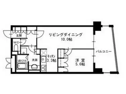 セイント橘(1LDK/10階)の間取り写真