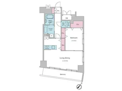 レジディア日本橋人形町2(1LDK/8階)の間取り写真