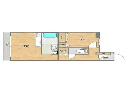 セレノスクエア 1F(1LDK/1階)の間取り写真
