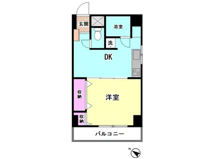 蒲田コート(1DK/3階)の間取り写真