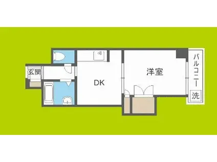 第2東三国グランドハイツ北(1DK/4階)の間取り写真