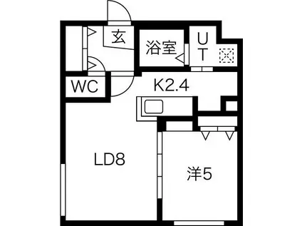ALPHA 菊水(1LDK/2階)の間取り写真