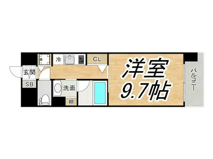 インザグレイス天神橋(1K/11階)の間取り写真