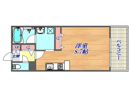 モンテマーレ北野(ワンルーム/4階)の間取り写真