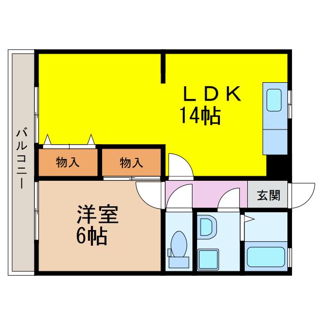 アーバンコート諏訪(1LDK/2階)の間取り写真