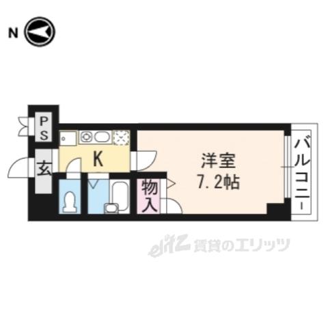 フォルトゥーナ四条(1K/6階)の間取り写真